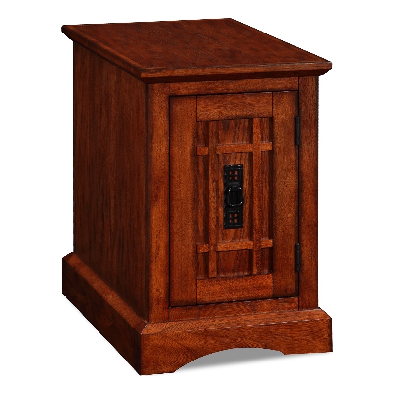 Pemberly Row Wood Mission End Table with Adjustable Shelf in Mission Oak