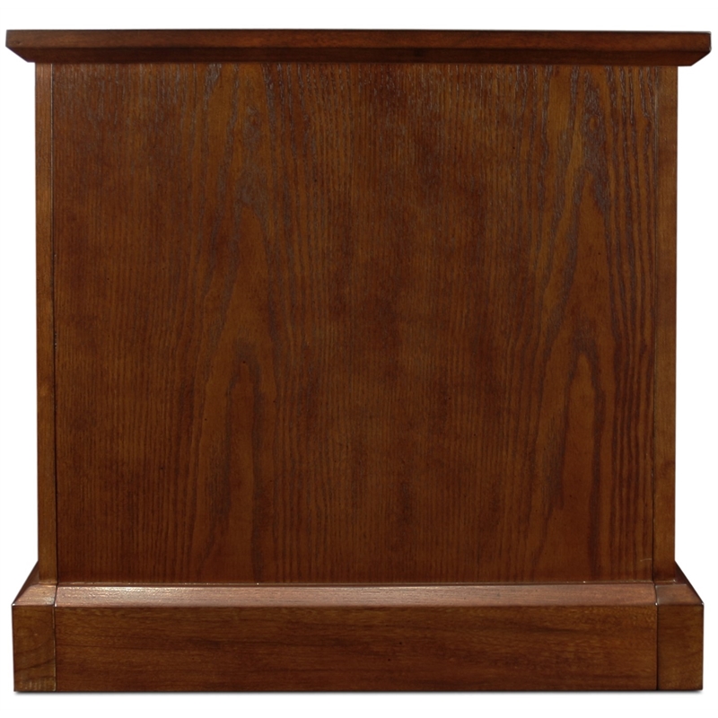 Pemberly Row Wood Mission End Table with Adjustable Shelf in Mission Oak