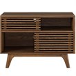 Pemberly Row Modern Particleboard Display Stand in Walnut Finish