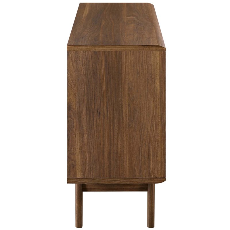 Pemberly Row Modern Particleboard Display Stand in Walnut Finish