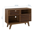 Pemberly Row Modern Particleboard Display Stand in Walnut Finish