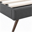 Pemberly Row Full Polyester Fabric Bed Frame with Splayed Legs in Gray Finish