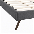 Pemberly Row Twin Polyester Fabric Bed Frame with Splayed Legs in Gray Finish