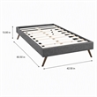 Pemberly Row Twin Polyester Fabric Bed Frame with Splayed Legs in Gray Finish