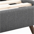 Pemberly Row Twin Polyester Fabric Bed Frame with Splayed Legs in Gray Finish