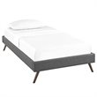 Pemberly Row Twin Polyester Fabric Bed Frame with Splayed Legs in Gray Finish