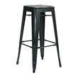 Pemberly Row 30 in Antique Black Metal Barstool 4-Pack