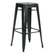 Pemberly Row 30 in Antique Black Metal Barstool 4-Pack