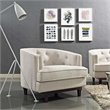 Pemberly Row Modern Upholstered Armchair Polyester Fabric Beige