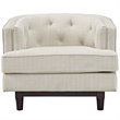 Pemberly Row Modern Upholstered Armchair Polyester Fabric Beige
