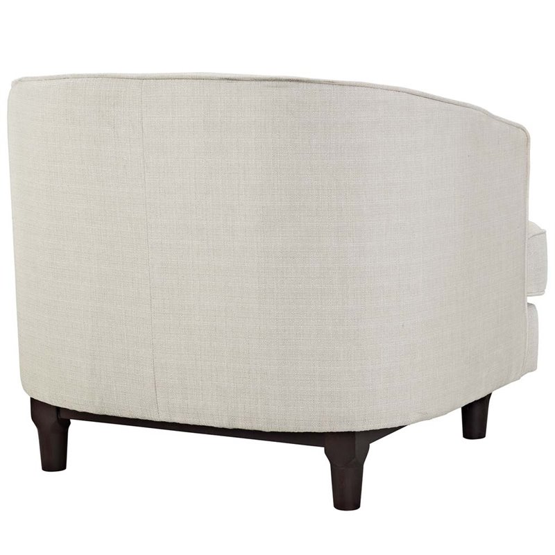 Pemberly Row Modern Upholstered Armchair Polyester Fabric Beige
