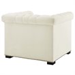 Pemberly Row Performance Velvet Accent Armchair in Ivory