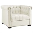 Pemberly Row Performance Velvet Accent Armchair in Ivory