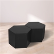 Pemberly Row 2-Piece Coffee Table in Black Oak Wood with Modular Design