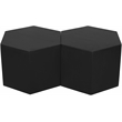 Pemberly Row 2-Piece Coffee Table in Black Oak Wood with Modular Design