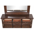 Pemberly Row 11-Drawer Dresser in Cherry Finish with Gold Accents