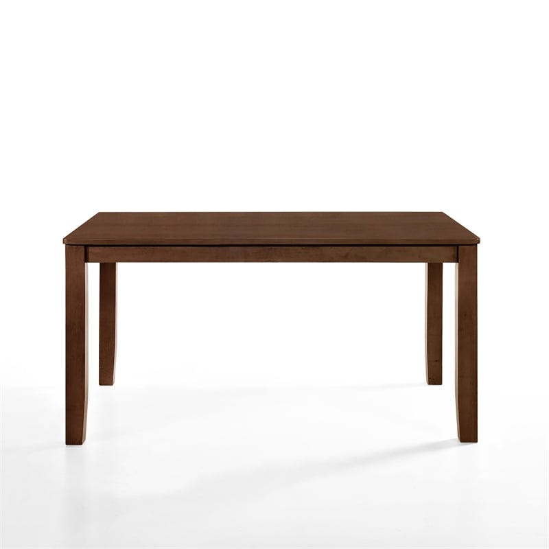 Pemberly Row Rectangular Dining Table Rubberwood Walnut Finish 60 in