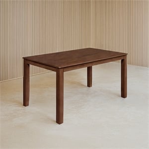 Pemberly Row Rectangular Dining Table Rubberwood Walnut Finish 60 in