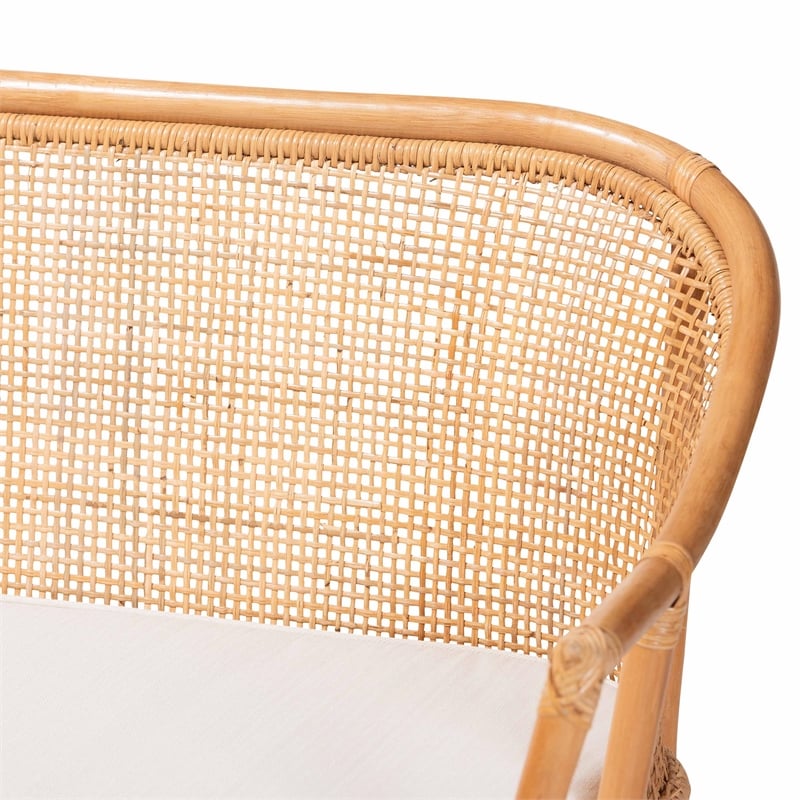 Pemberly Row Handwoven Rattan L-Shaped Dining Bench Set