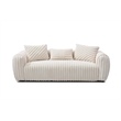 Pemberly Row Boucle Upholstered White Fabric Sofa