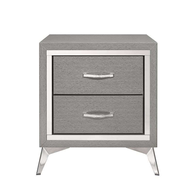Pemberly Row 2-Drawer Nightstand (Set of 2) in Grey Wood Finish
