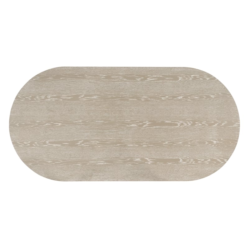 Pemberly Row Gwendolyn Oval Wood Dining Table in Cerused Taupe