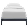 Pemberly Row Twin Solid Wood Platform Bed Frame in Gray