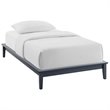 Pemberly Row Twin Solid Wood Platform Bed Frame in Gray
