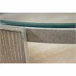 Pemberly Row Round Wood Coffee Table in Natural with Glass Top