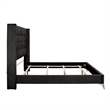 Pemberly Row Solid Wood Queen Panel Bed in Black