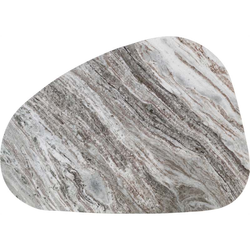 Pemberly Row Brown Genuine Marble Coffee Table with Art Deco Design