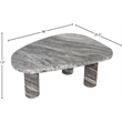 Pemberly Row Brown Genuine Marble Coffee Table with Art Deco Design