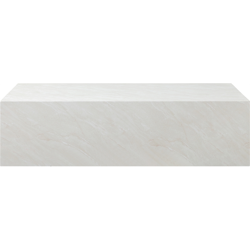 Pemberly Row Off White Concrete Coffee Table for Indoor/Outdoor Use