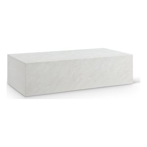 Pemberly Row Off White Concrete Coffee Table for Indoor/Outdoor Use