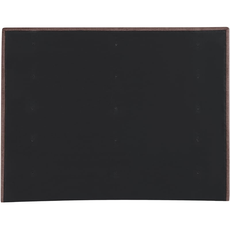 Pemberly Row Brown Linen Textured Fabric Queen Bed with Adjustable Headboard