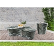 Pemberly Row Concrete Coffee Table with Green Marble Finish for Indoor/Outdoor