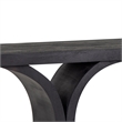Pemberly Row Mango Wood Console Table in Black Finish with Geometric Base