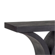 Pemberly Row Mango Wood Console Table in Black Finish with Geometric Base