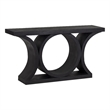 Pemberly Row Mango Wood Console Table in Black Finish with Geometric Base