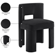 Pemberly Row Black Velvet Performance Fabric Dining Chair Set of 2
