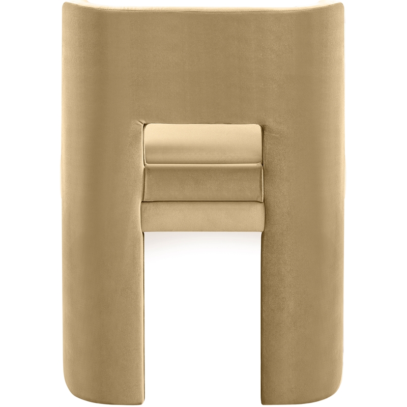 Pemberly Row Camel Velvet Dining Chair Set of 2 with Solid Wood Frame