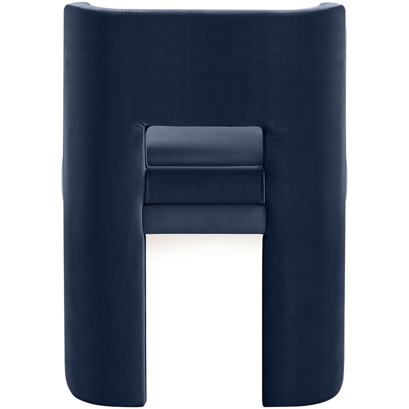 Pemberly Row Navy Velvet Dining Chair Set of 2 with Solid Wood Frame