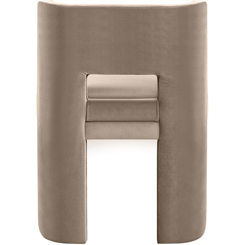 Pemberly Row Taupe Velvet Dining Chair Set of 2 with Solid Wood Frame