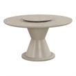 Pemberly Row Round Dining Table with Lazy Susan in Taupe Wood Finish