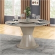 Pemberly Row Round Dining Table with Lazy Susan in Taupe Wood Finish