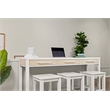 Pemberly Row 3-Drawer Console Table with Stools in White