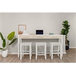 Pemberly Row 3-Drawer Console Table with Stools in White