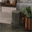 Pemberly Row Ceramic Side Table with Geometric Design in Gray