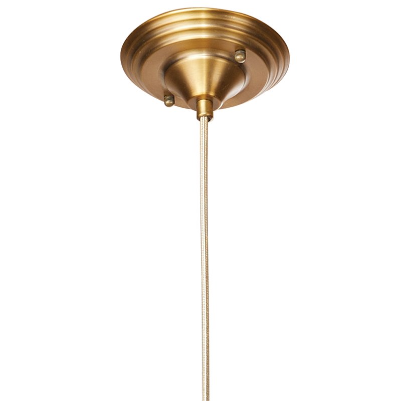 Pemberly Row Coastal Glass Pendant in Pale Blue with Antique Brass Finish