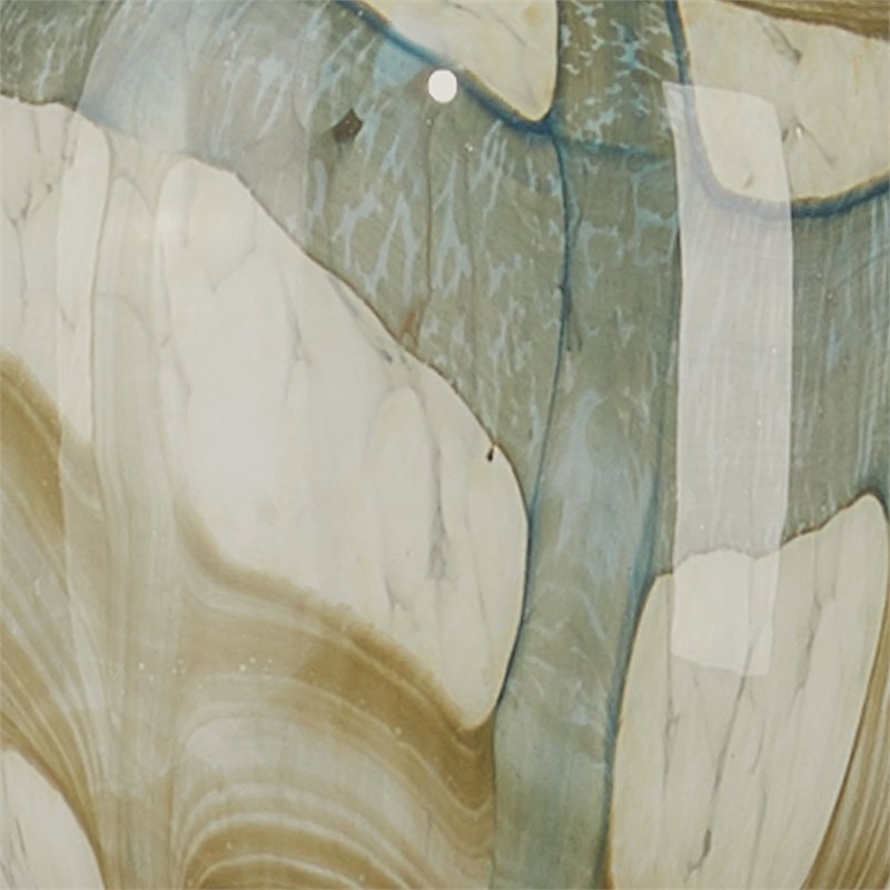 Pemberly Row Coastal Glass Pendant in Pale Blue with Antique Brass Finish